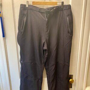 Sierra Designs Men’s XXL Black Softshell Fleece-Lined Hiking Snow Pants